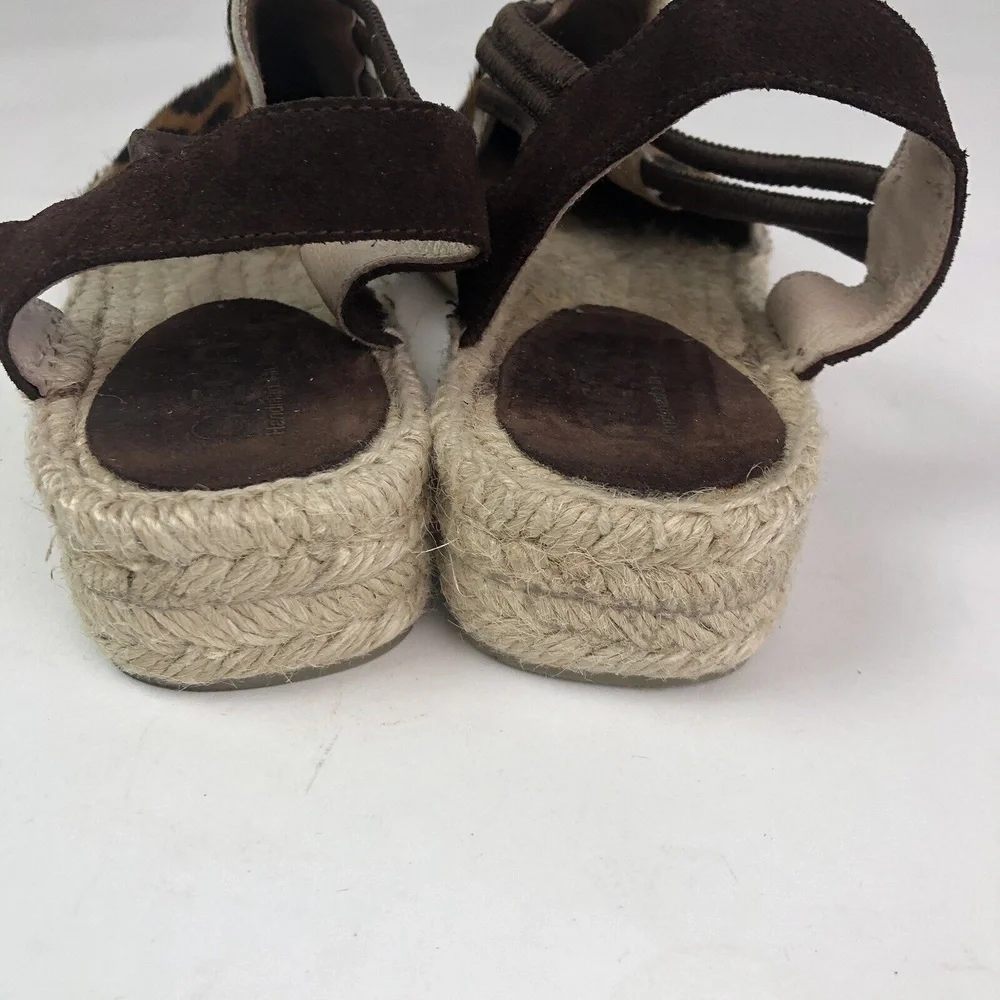 Picon Leopard cheetah  print Slingback sandal Shoe 7.5 Calf Hair Leather
